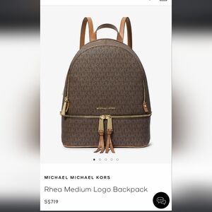 Michael kors logo backpack